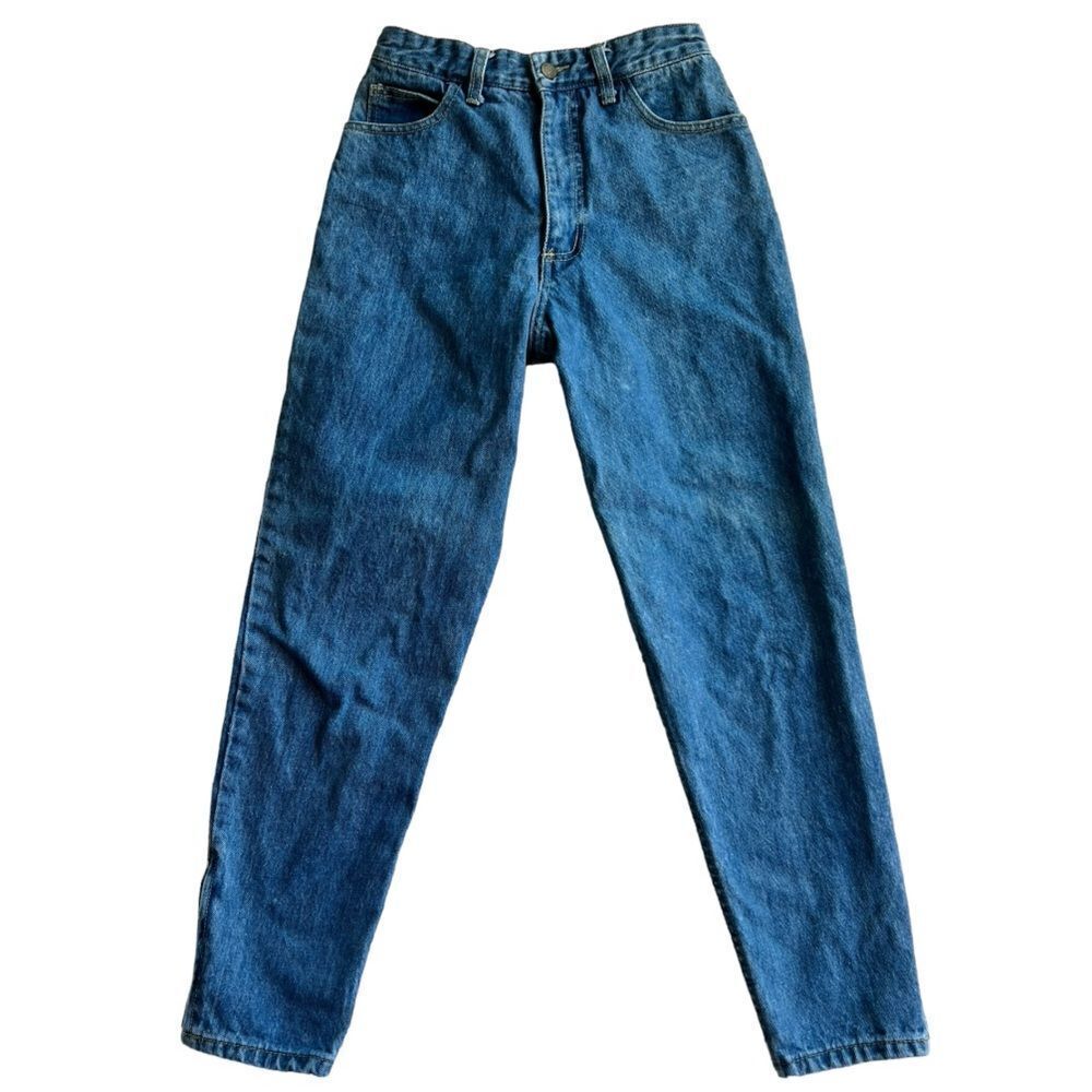 Vintage Guess USA 90’s Triangle Logo High Rise Tapered Ankle Zipper Jeans Sz 29 - Picture 2 of 14
